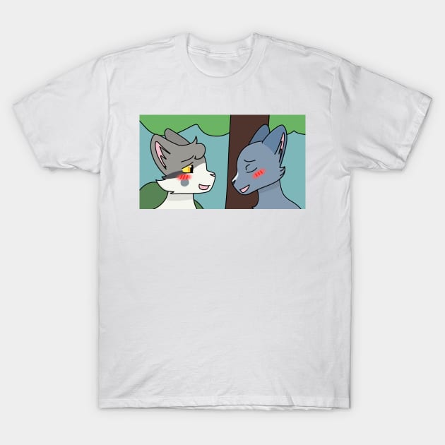 Rosetail and Bluefur T-Shirt by ceolsonart